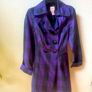 Cute Candies Purple and Black Checkered Raincoat